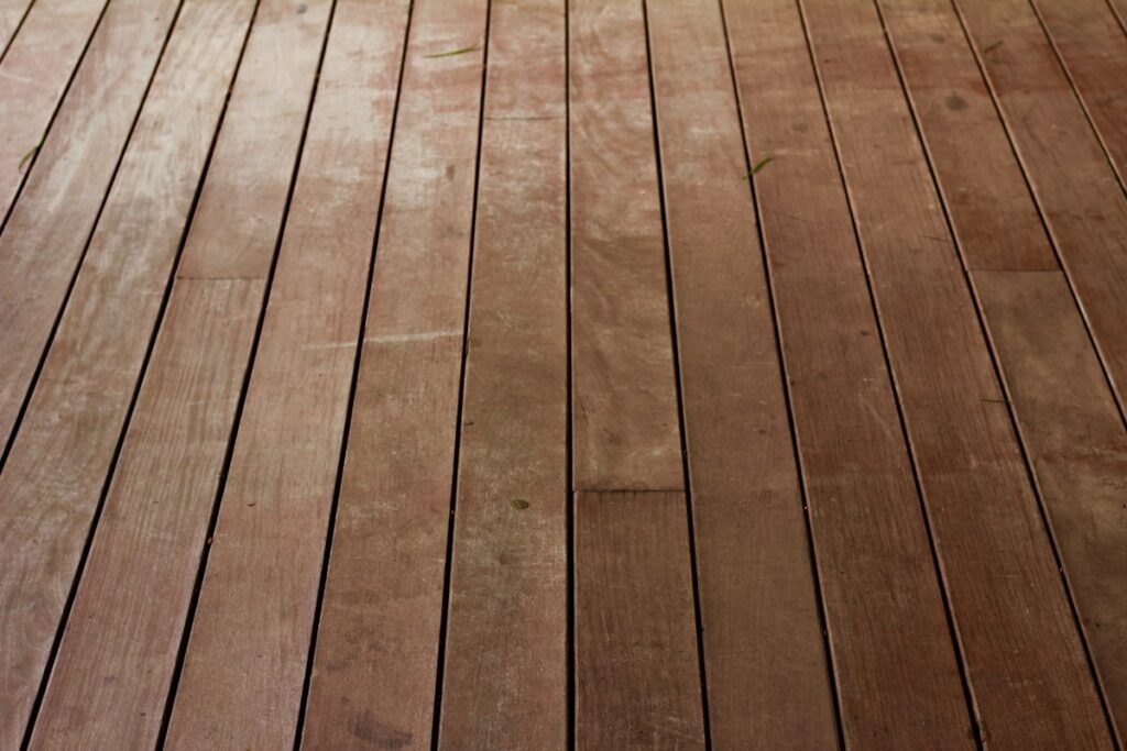 Wooden floor boards with natural finish